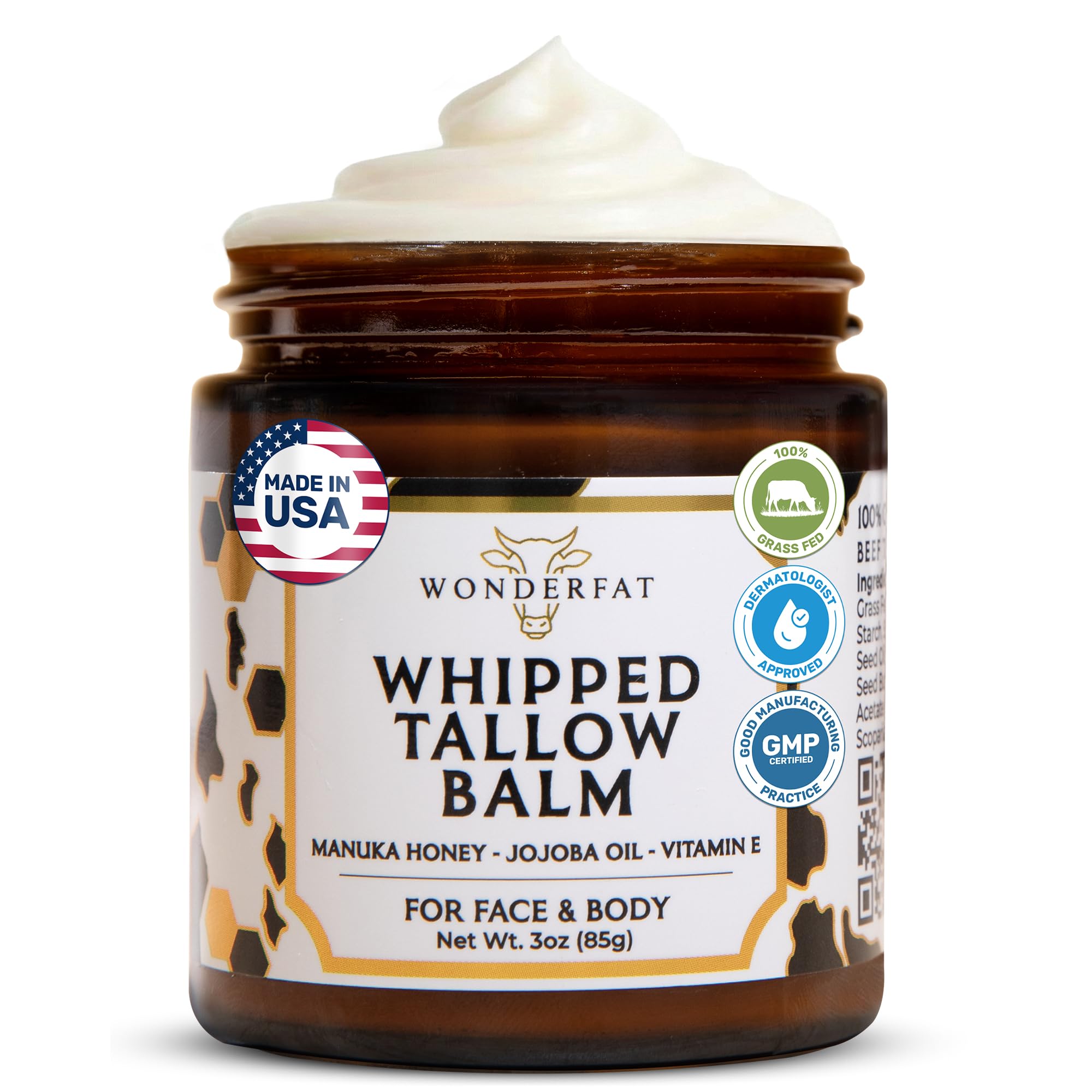 Wonderfat Fragrance Free Whipped Tallow Balm – Beef Tallow Face Cream - View 2
