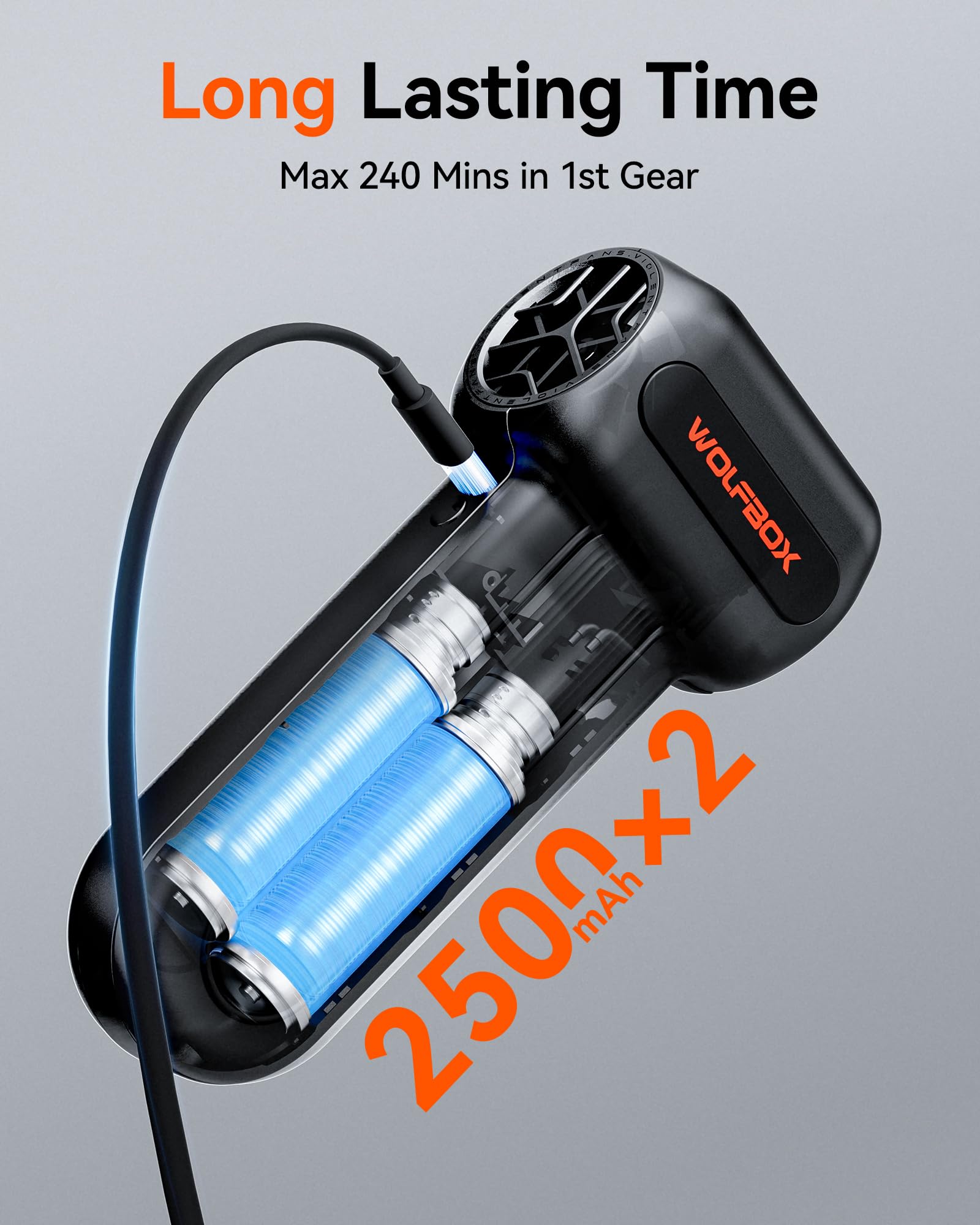 WOLFBOX MF60 Compressed Air Duster, 3-Speed Adjustable, Electric, by WOLFBOX - Angle View 9