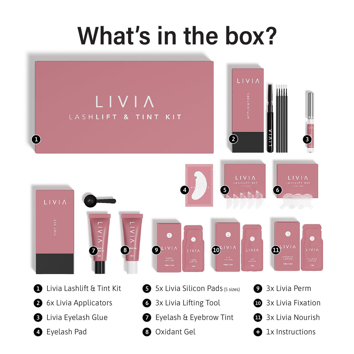 Livia Lash Lift Color Kit Salon Curled and Colored Lashes - LIVIA Official Imagery - 7