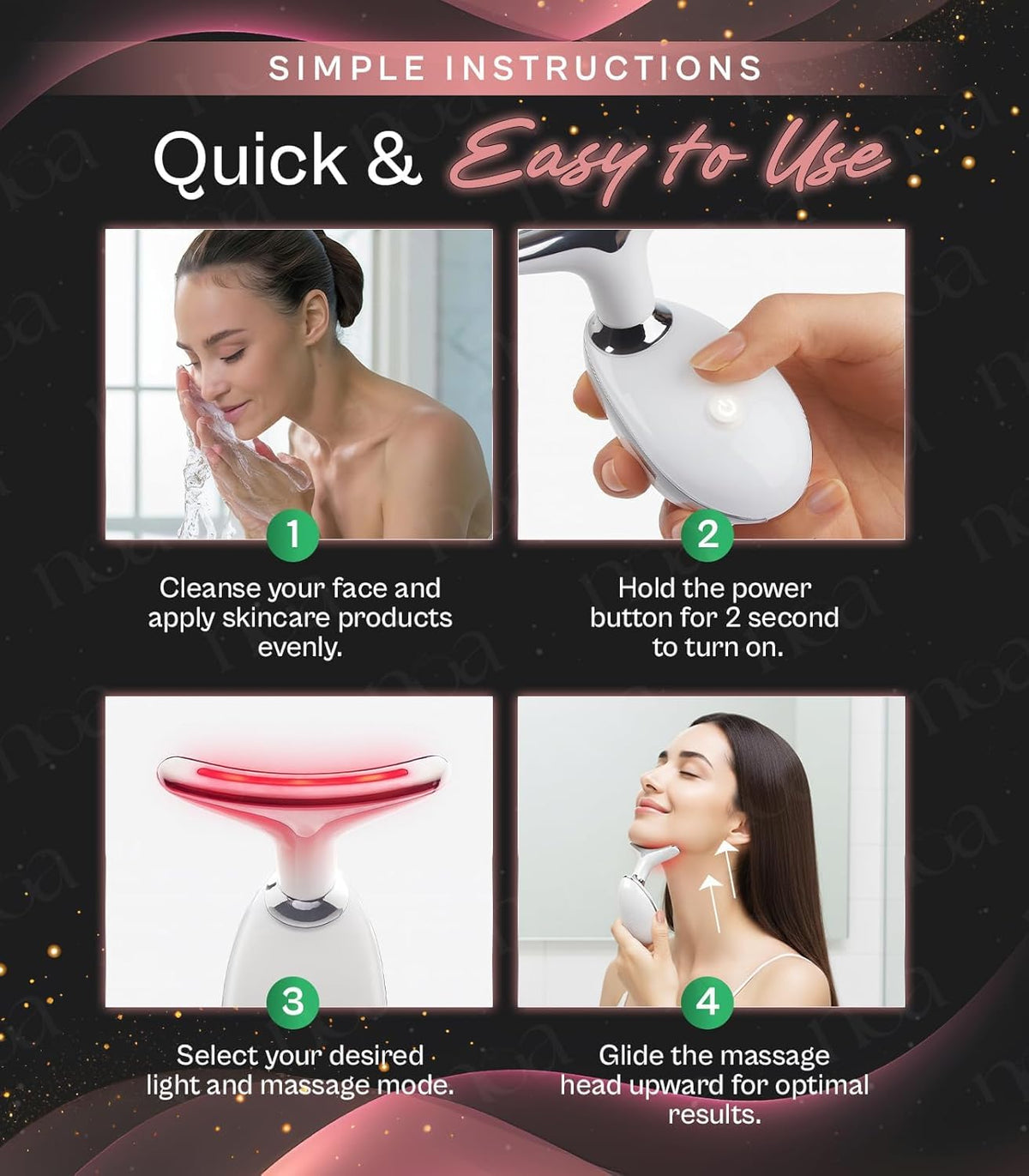 LuxeSkin 7 Color LED Red Light Therapy Facial Massager for - LuxeSkin Official Imagery - 5