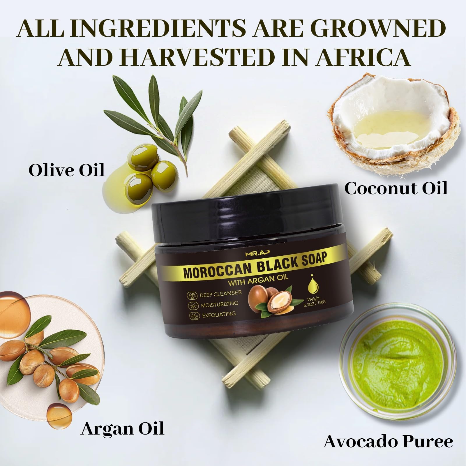 MR.A Moroccan Black Soap with Argan Oil, Morocco Black Beldi Soap Hammam Ritual - MR.A Official Product View 3