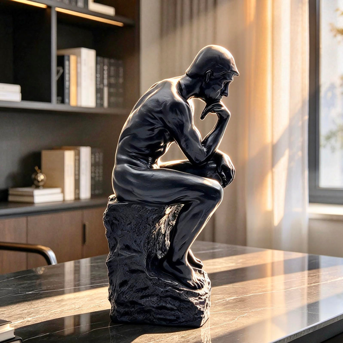 FUNSXBUG 10 Inch Resin The Thinker Statue Thinking Man - FUNSXBUG Official Imagery - 1