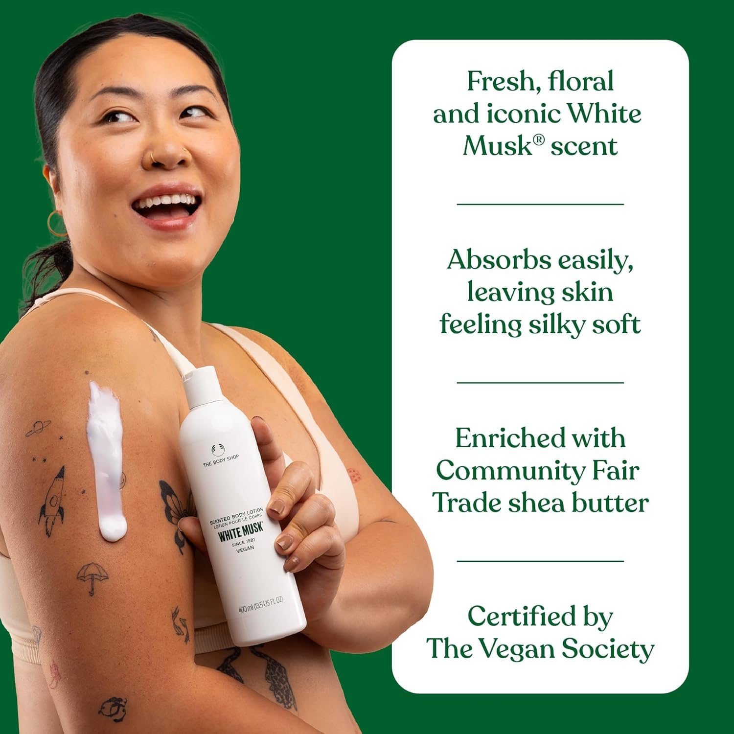 The Body Shop White Musk Body Lotion, Paraben-Free Moisturizer, 13.5 Fl. Oz.