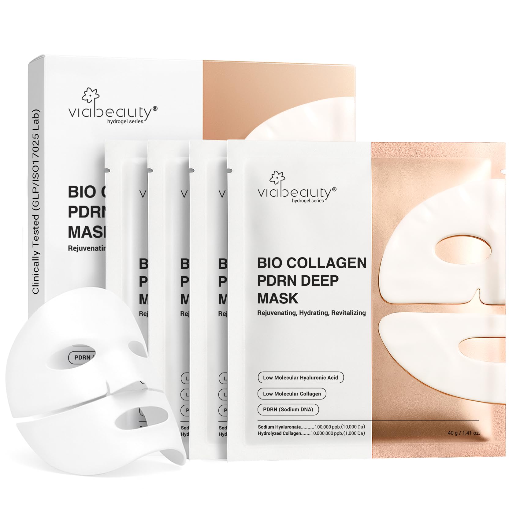 VIABEAUTY 24 Pack of Collagen Face Mask with Ceramides - VIABEAUTY