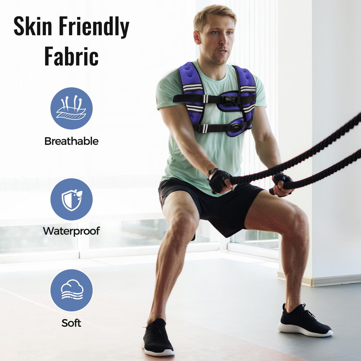 Zeerun Weighted Vest 6 8 10 12 15 18 20 24 30LB for Men - Zeerun Official Imagery - 4