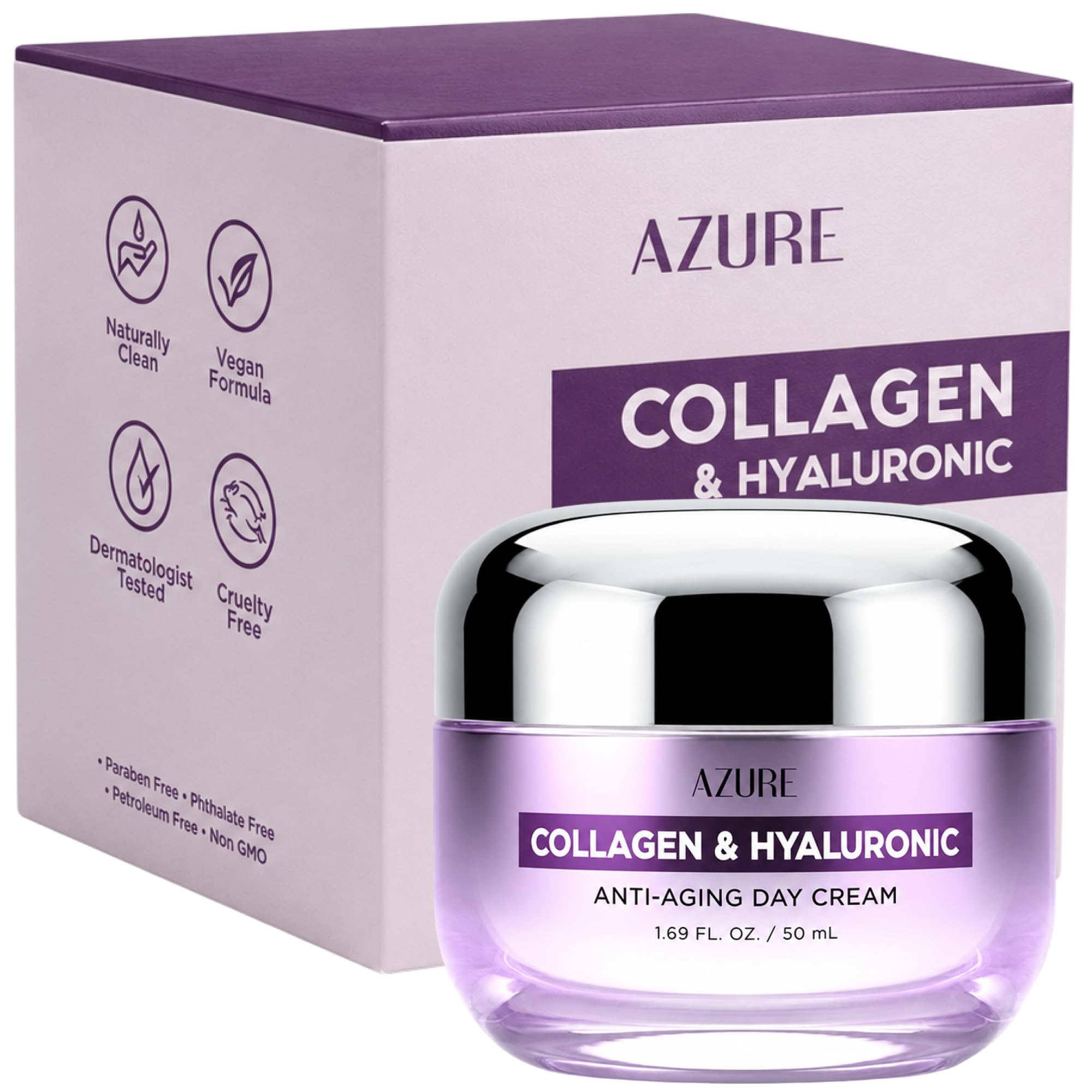 Hyaluronic Acid &amp; Retinol Face Moisturizer, Dermatologist - Azure Cosmetics