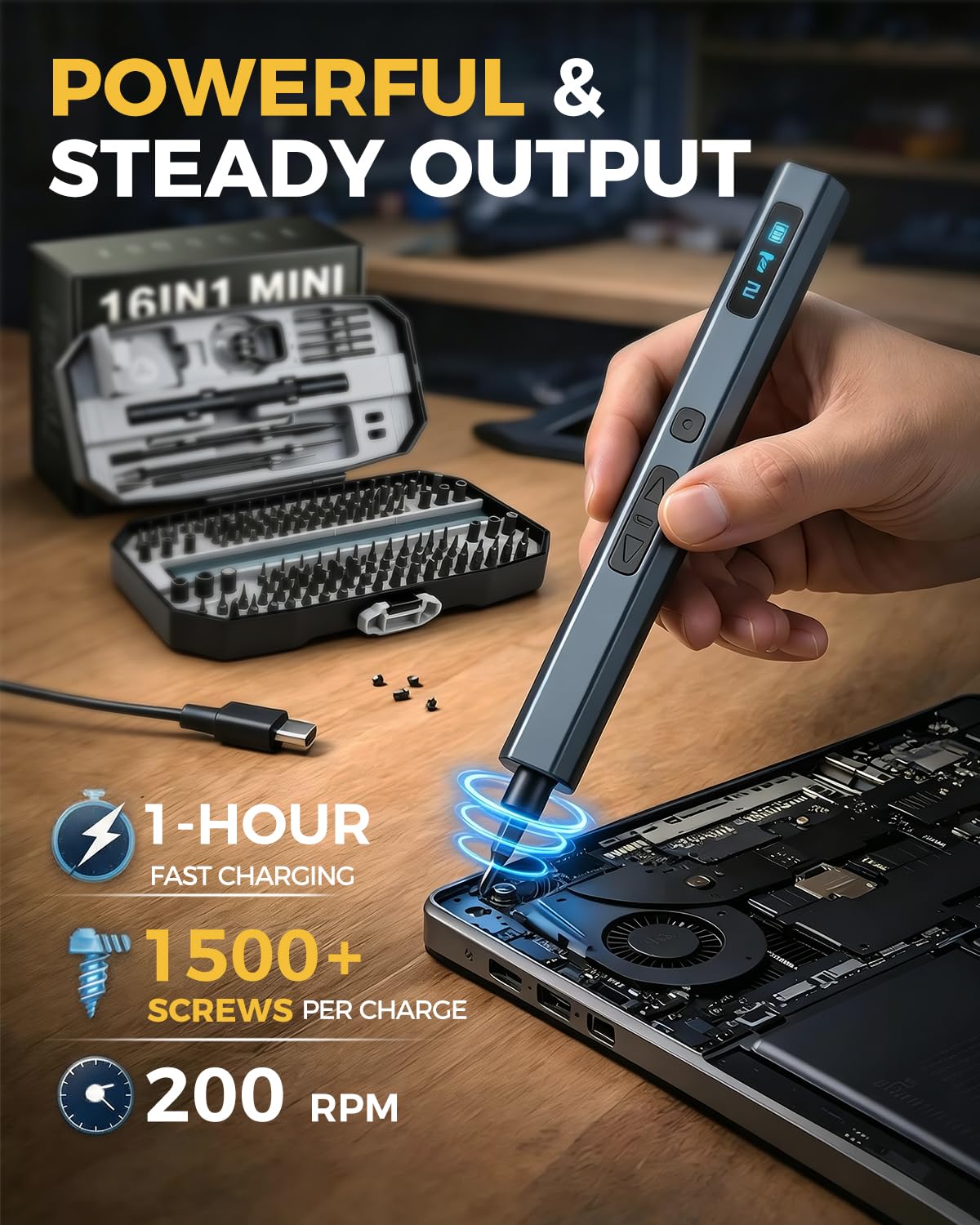 160 in 1 Mini Electric Screwdriver Set Cordless Precision - UnaMela Official Imagery - 4
