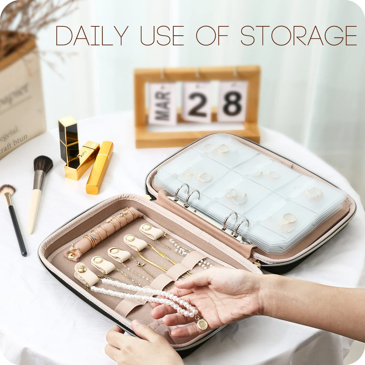 ProCase Large Travel Jewelry Organizer Case Jewellery Home - ProCase Official Imagery - 5