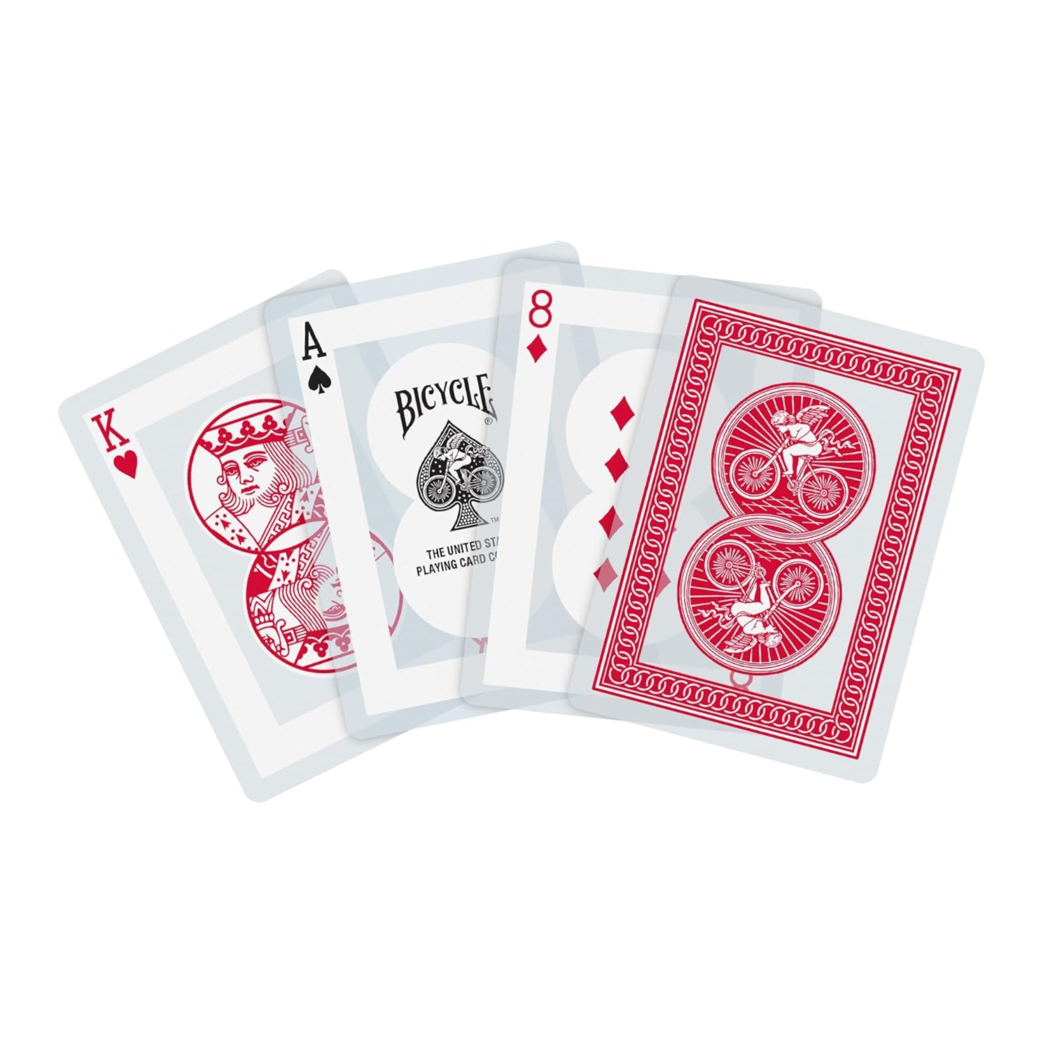 Bicycle waterproof playing cards deck in red plastic, durable and weather-resistant, suitable for outdoor card games
