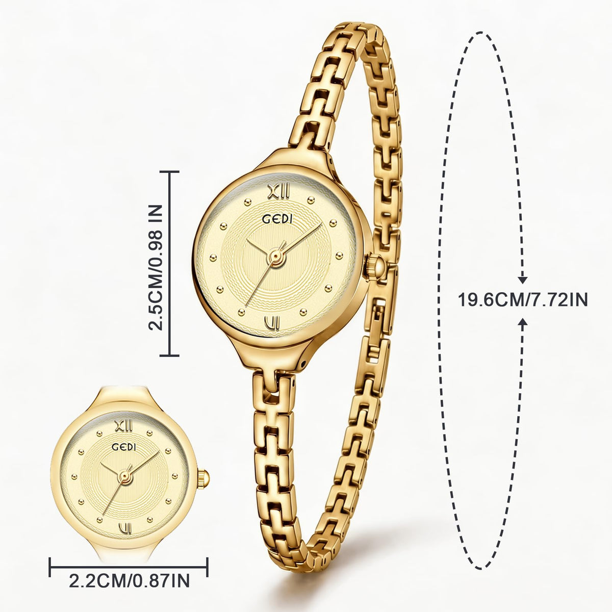 eYotto Small Dainty Watches for Women Adjustable Strap - eYotto Official Imagery - 3