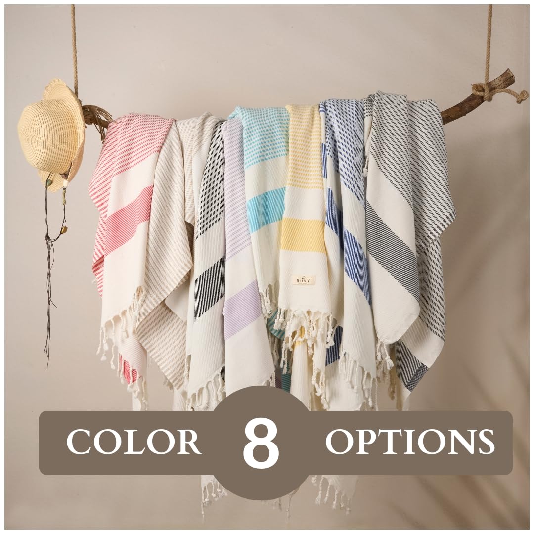 Ruvy Home Basics 2 Pack Turkish Beach Towels Oversized Quick - Ruvy Official Imagery - 7