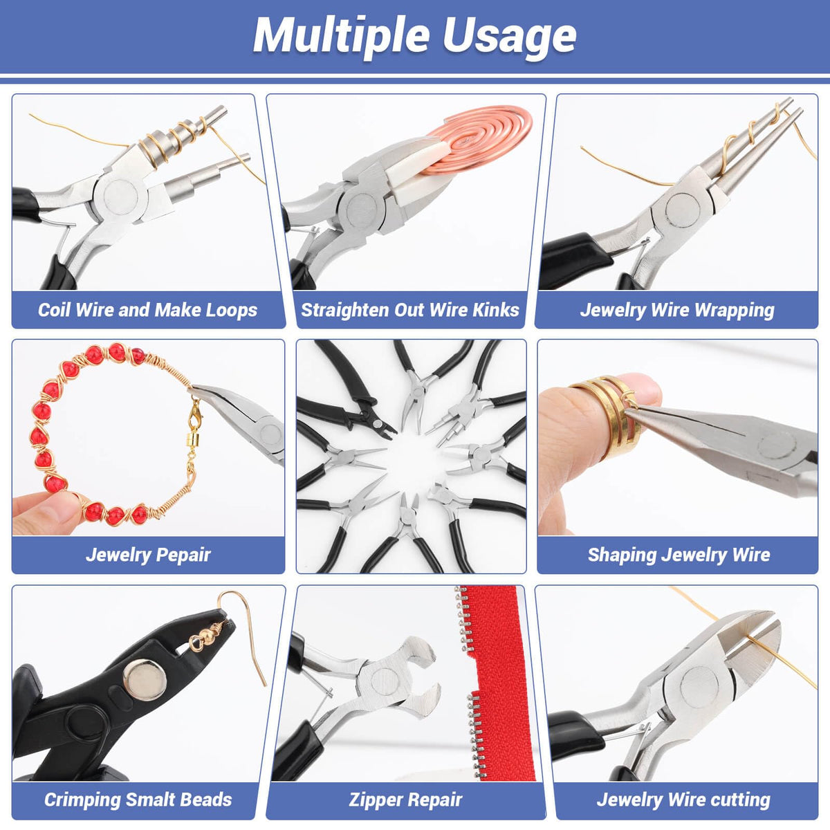10 Pieces Jewelry Pliers Tools Set Jewelry Making Tools - shynek Official Imagery - 6
