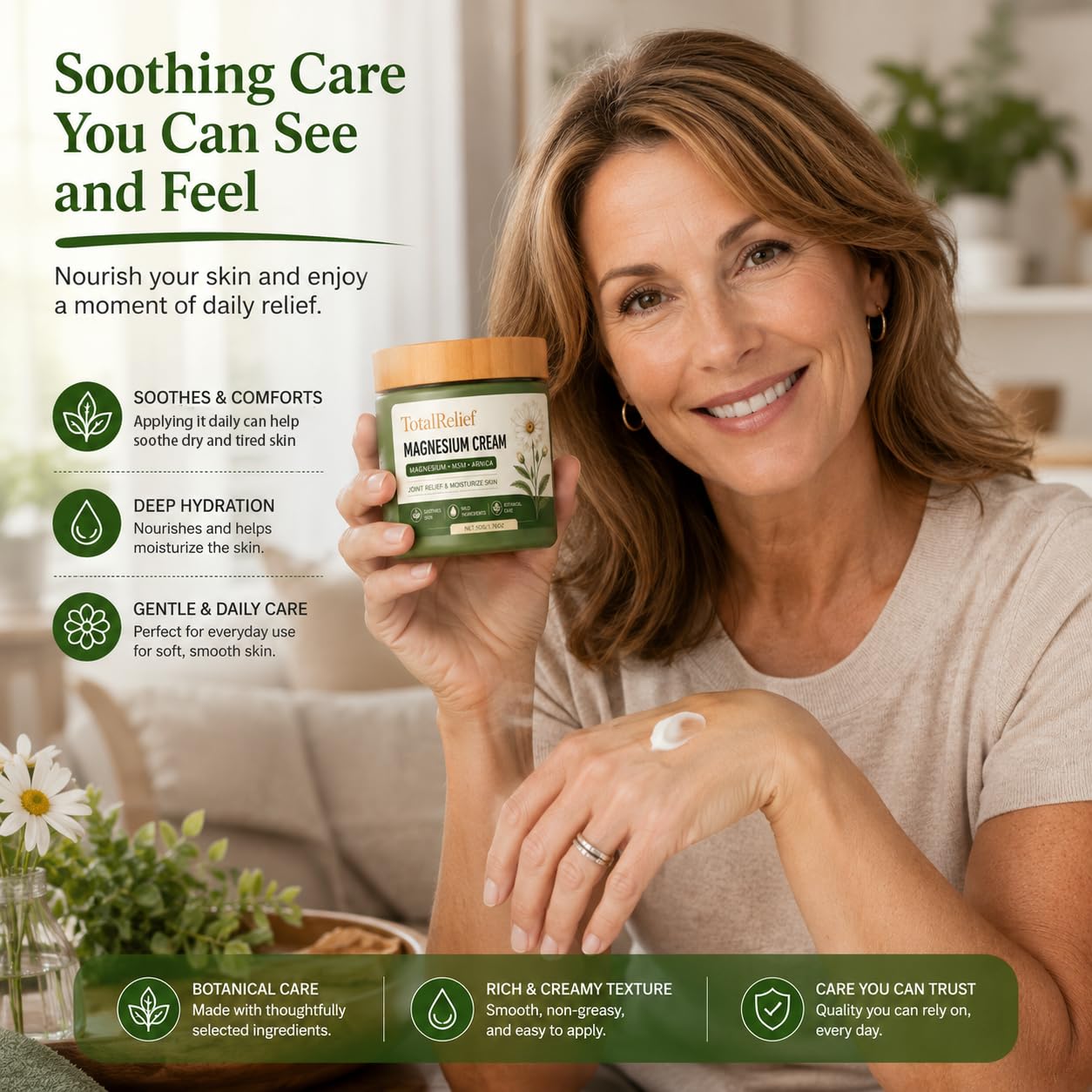 TotalRelief Magnesium Body Cream – MSM & Arnica, 1.76oz