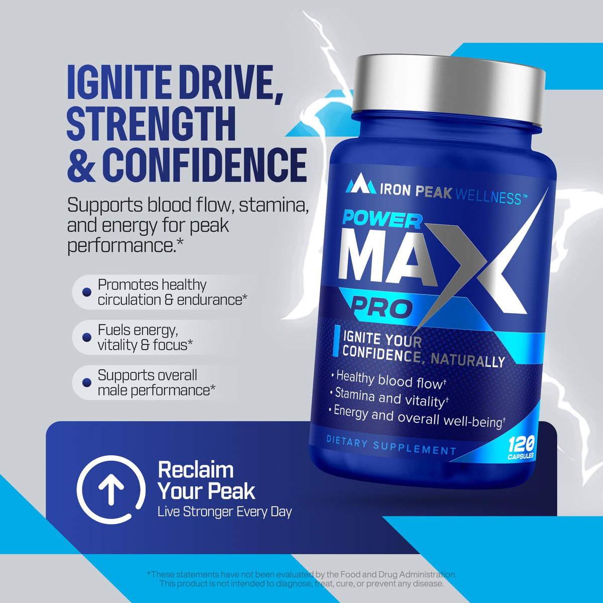 Testosterone Booster for Men Male Enhancing Supplement - IronPeak Wellness Official Imagery - 6