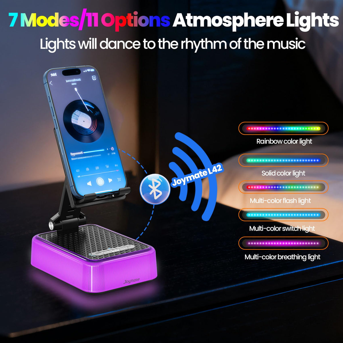 Gifts for Men and Women Charger Phone Stand with RGB Lights - Joymate Official Imagery - 5