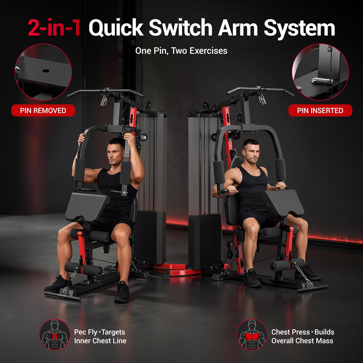 Home Gym System with 160LB Weight Stack Multifunctional All - ROBORE Official Imagery - 5