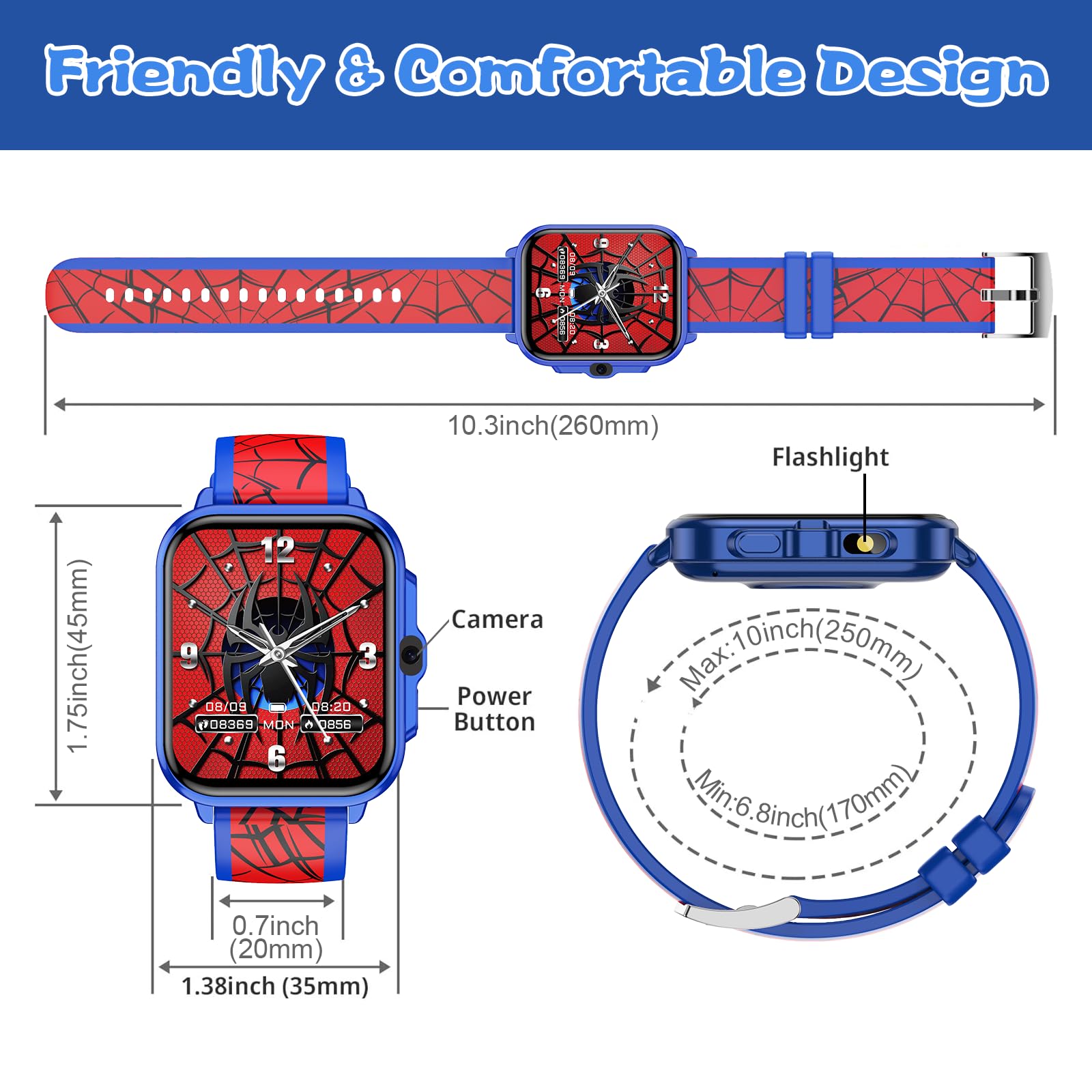 WZWNEER Smart Watch for Kids Boys Age 5-12, Ai Functions Games HD Touc - View 8