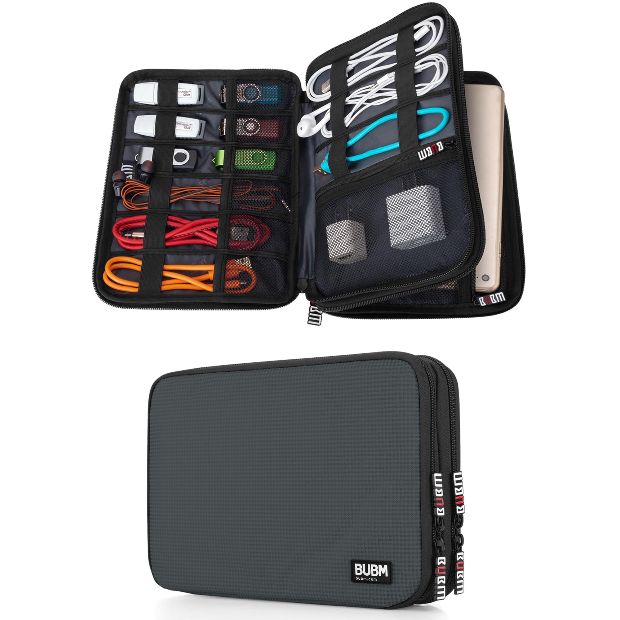 BUBM Double Layer Electronic Accessories Organizer, Travel Gear B - BUBM Official Product View 1