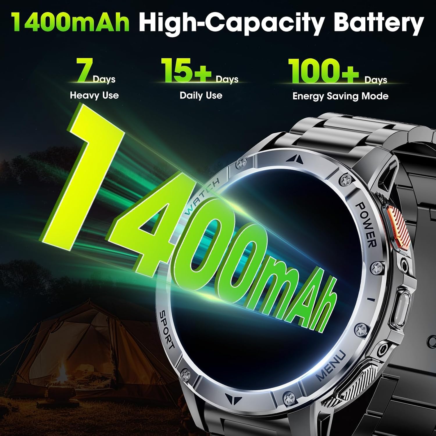 Haulvean Military Smart Watches for Men, 1.7" HD Smart Watch with Two - View 2