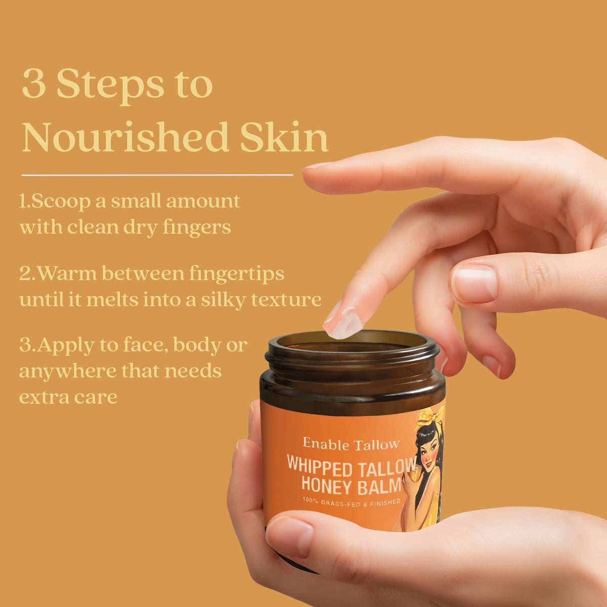 Face Body Cream Whipped Beef Tallow Manuka Honey Balm for - Enable Tallow Official Imagery - 7