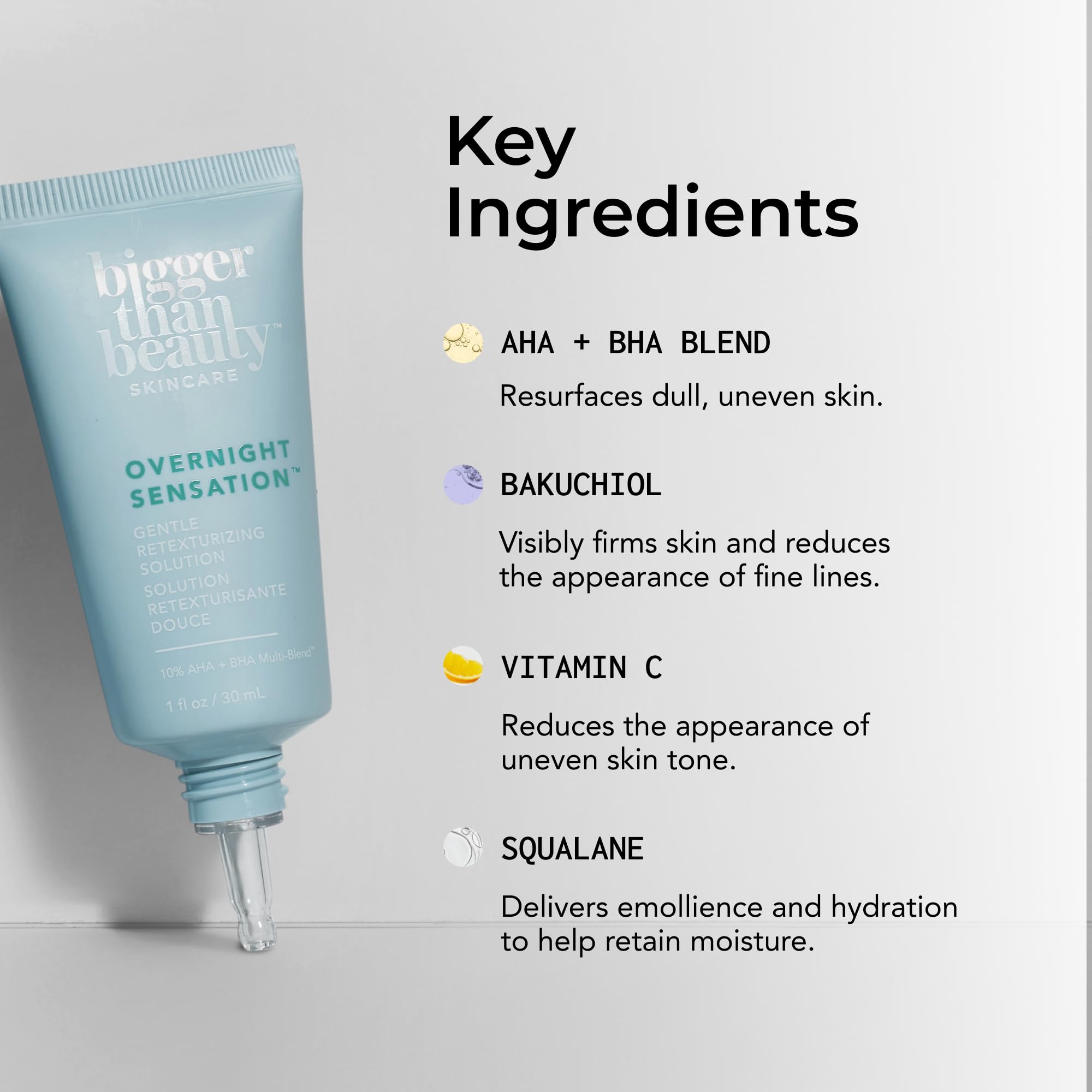 Bigger Than Beauty Overnight Sensation Retexturizing Solution, - Bigger Than Beauty Skincare