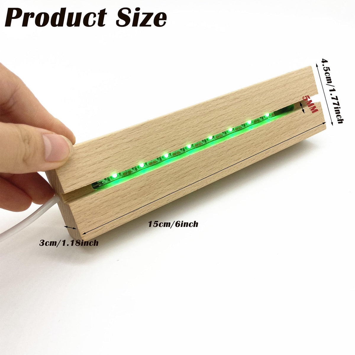 4Pcs Rectangle Wood LED Light Stand Display Base for - Lyshujli Official Imagery - 4