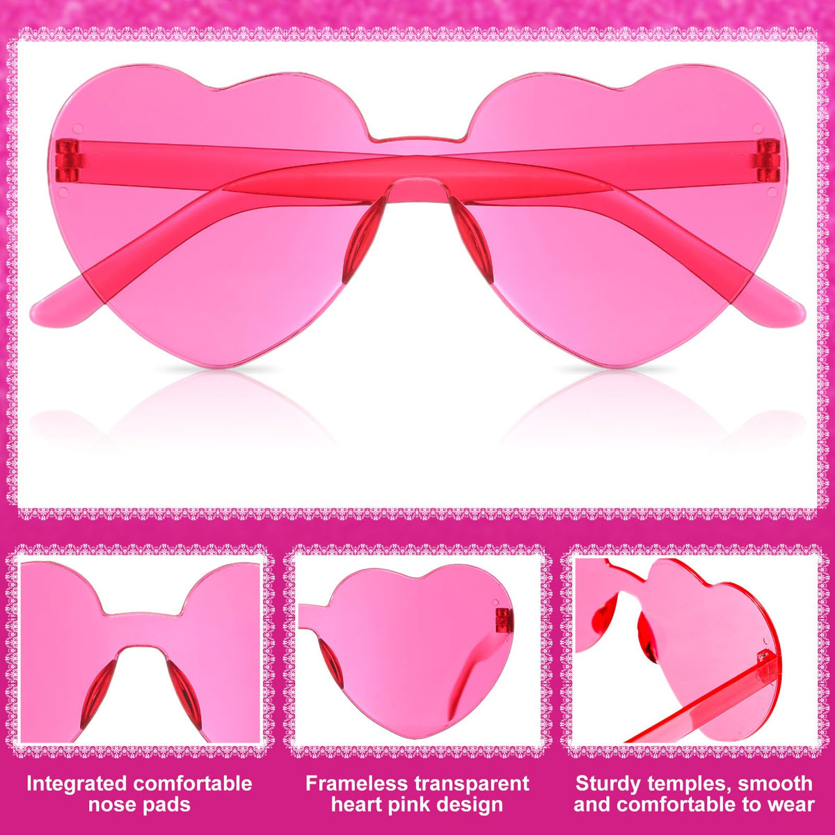 Geiserailie 147 Pcs 12 Sets Hot Pink Princess Party Favors - Geiserailie Official Imagery - 6