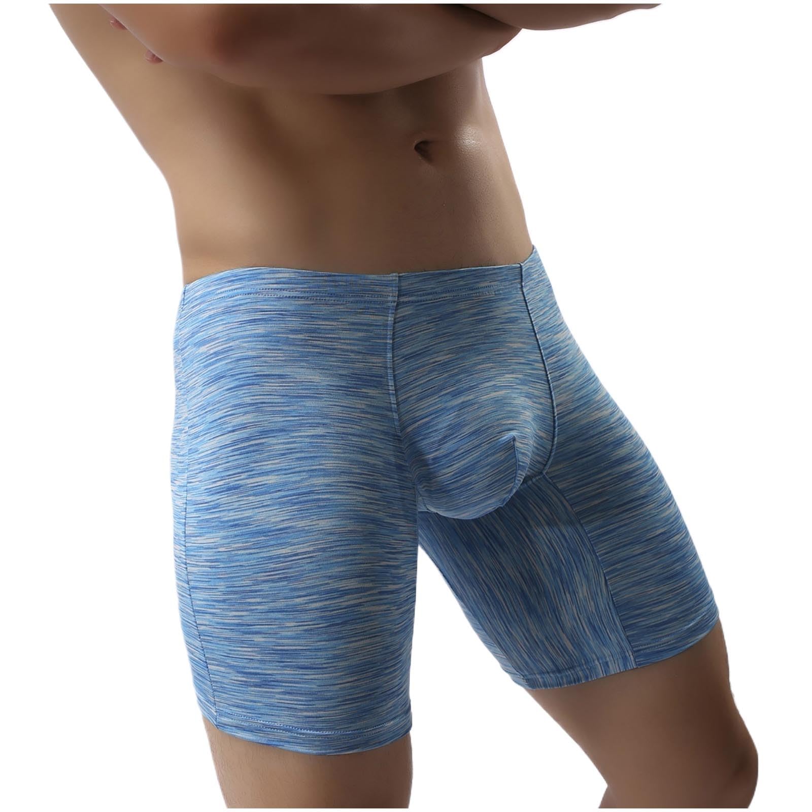 Long Leg Boxer Briefs for Men Compression Stretchy Cotton Underwear Bi - View 7