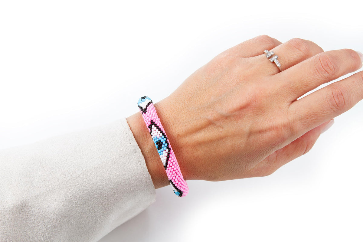 Evil Eye Protection Bangle Bracelet Bohemian Stackable - NAZ COLLECTION Official Imagery - 5