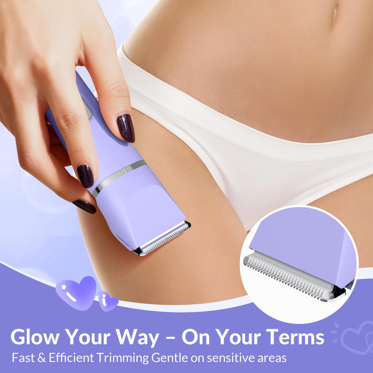 KINGTEE 5 in 1 Electric Bikini Trimmer for Women IPX7 - KINGTEE Official Imagery - 6