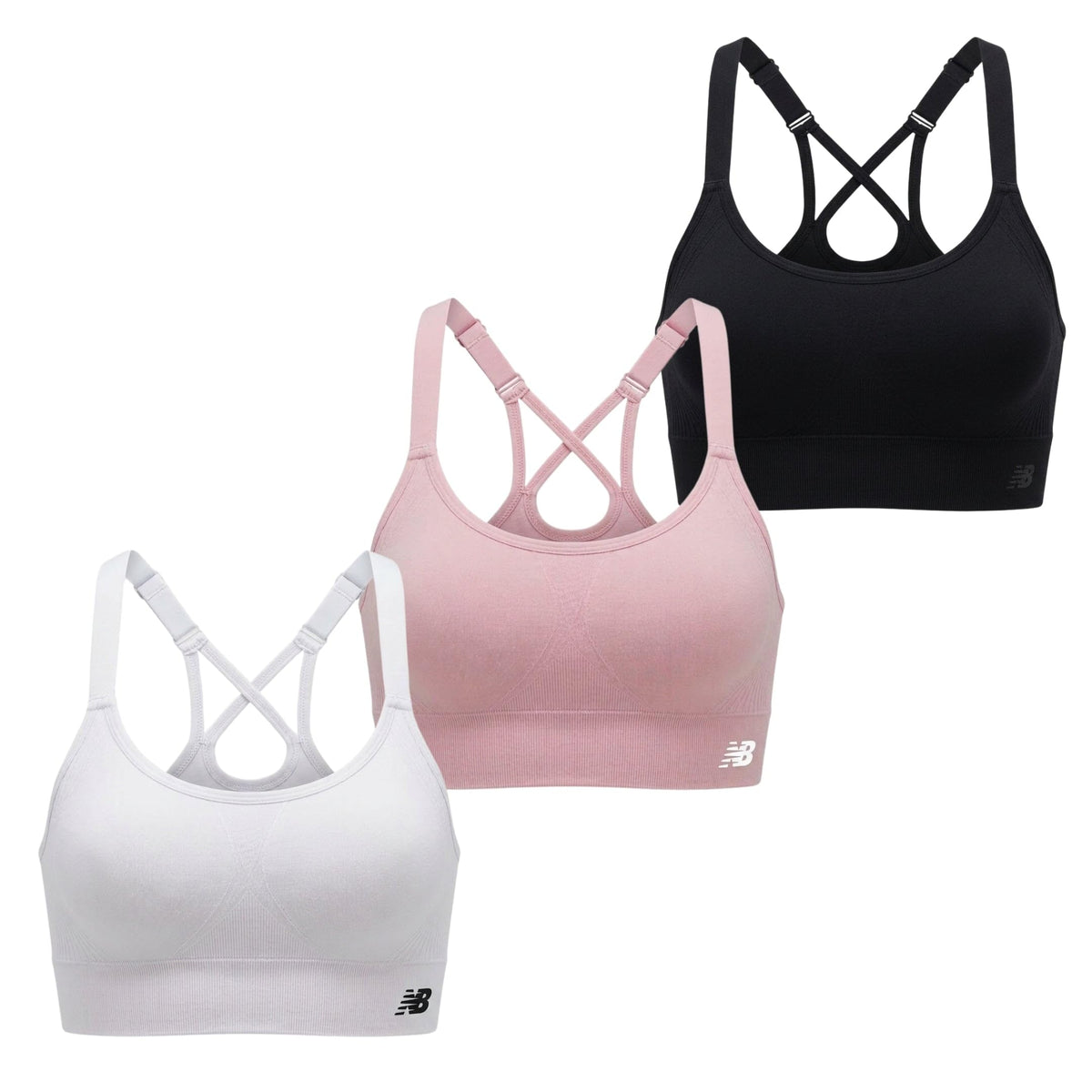New Balance Women s Seamless Strappy Sports Bra 3 Pack - New Balance Official Imagery - 7