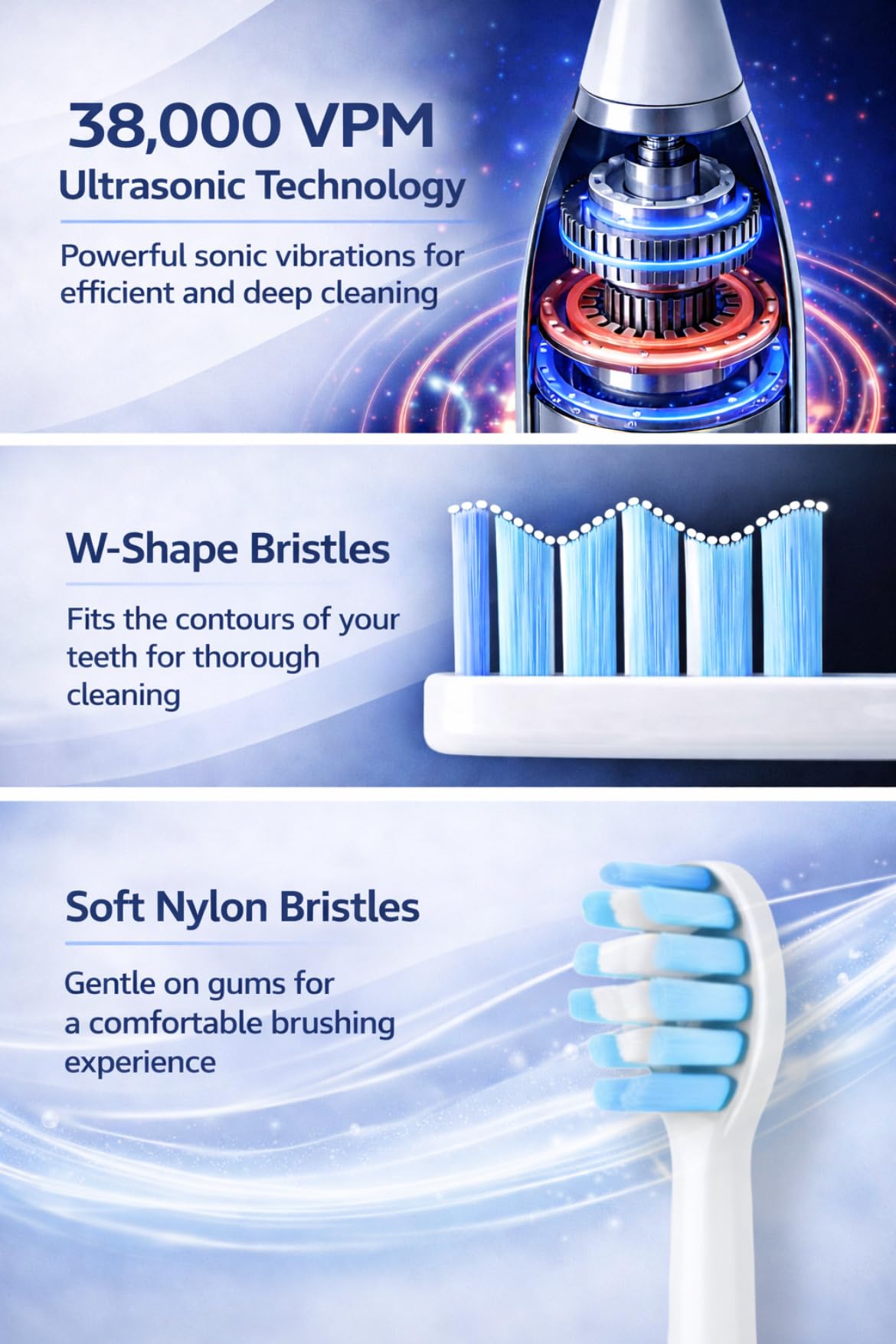 Sonic Electric Toothbrush for Adults 38 000 VPM 5 Brushing - Denti lumen Official Imagery - 5