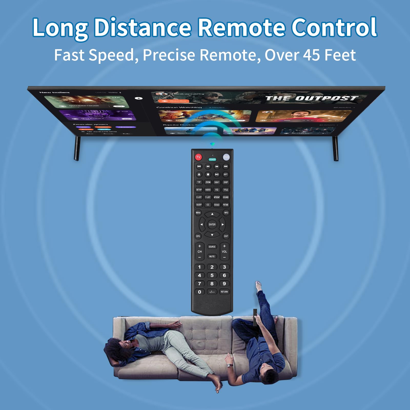 Auilzlz Remote Control Rplacement fit for HITACHI LED LCD Smart T by Auilzlz - Angle View 3
