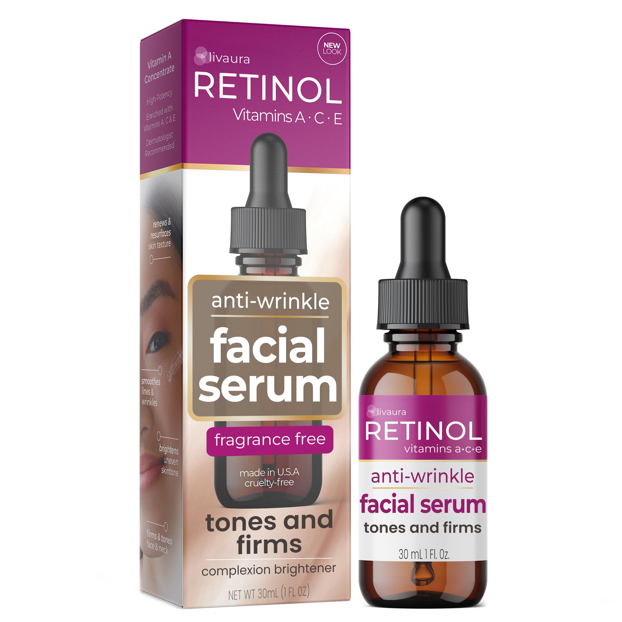 LIVAURA Retinol Face Serum - Anti Aging Serum for Dark Spots - Retinol Official Product View 2