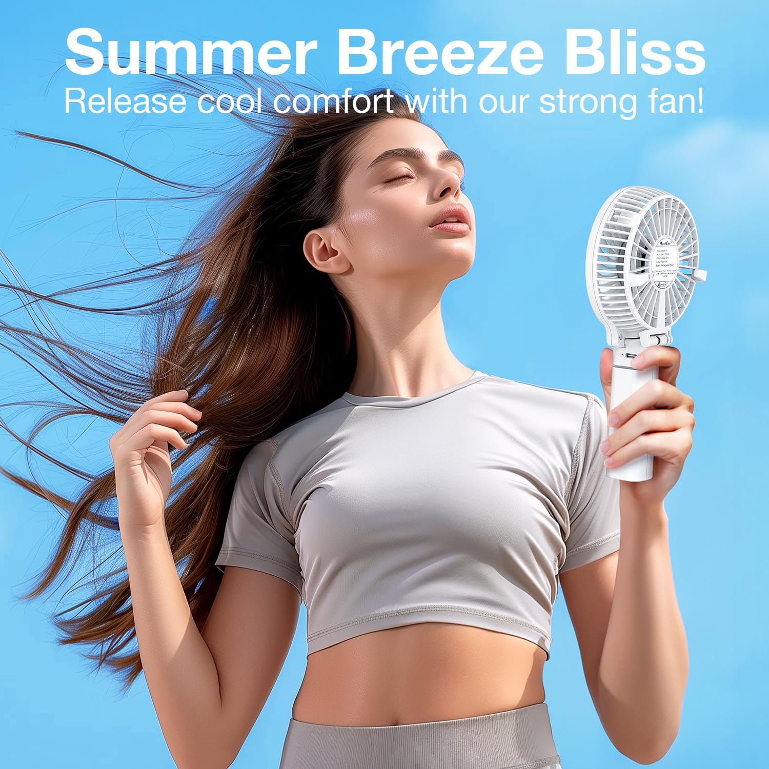 VersionTECH. Portable Handheld Fan, Powerful+Durable+4000mAh+180° by VersionTECH. - Angle View 5