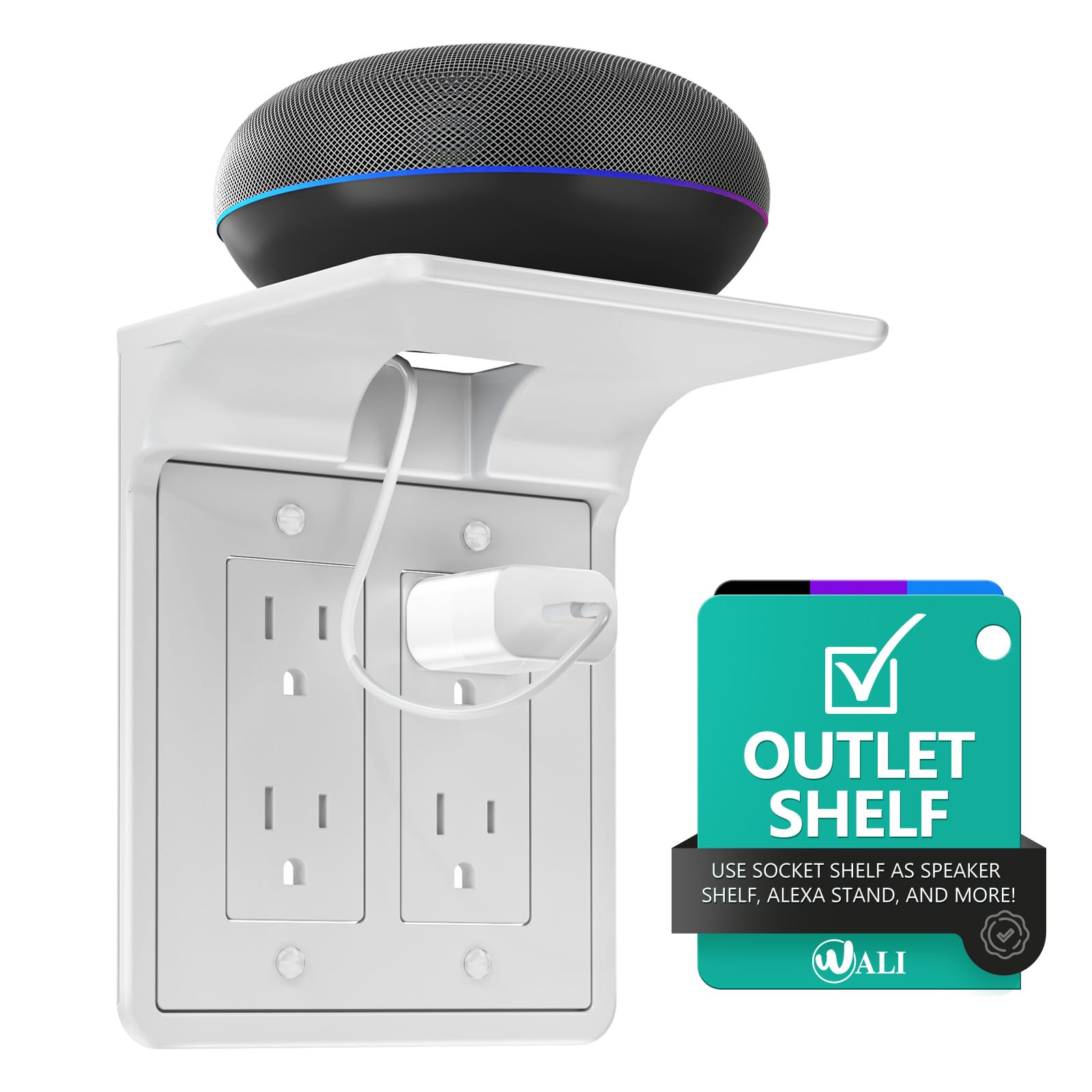 WALI Outlet Shelf Wall Holder, Bathroom Shelf for Smart Home Deco - WALI Official Product View 10