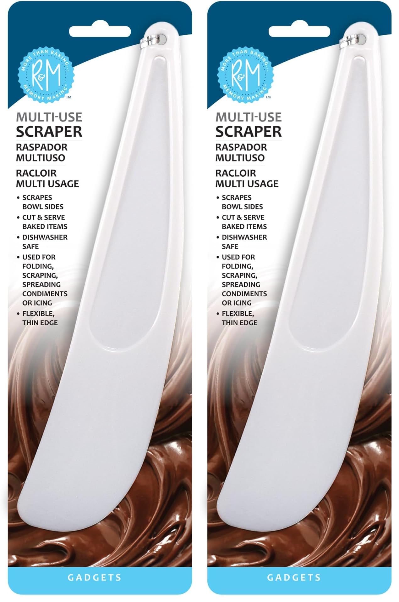 R&M International 4203 Baking Spatula Scraper, 10.75" Long, White - View 3