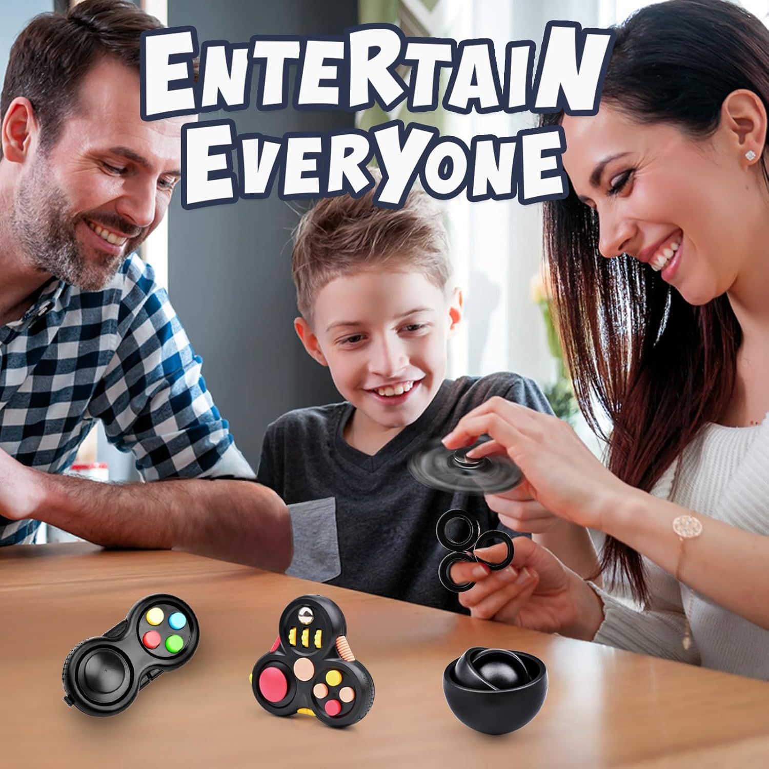 Yrissmiss adult fidget toys pack with 5 pieces, including fidget spinners with magnetic rings and gyro for stress relief.