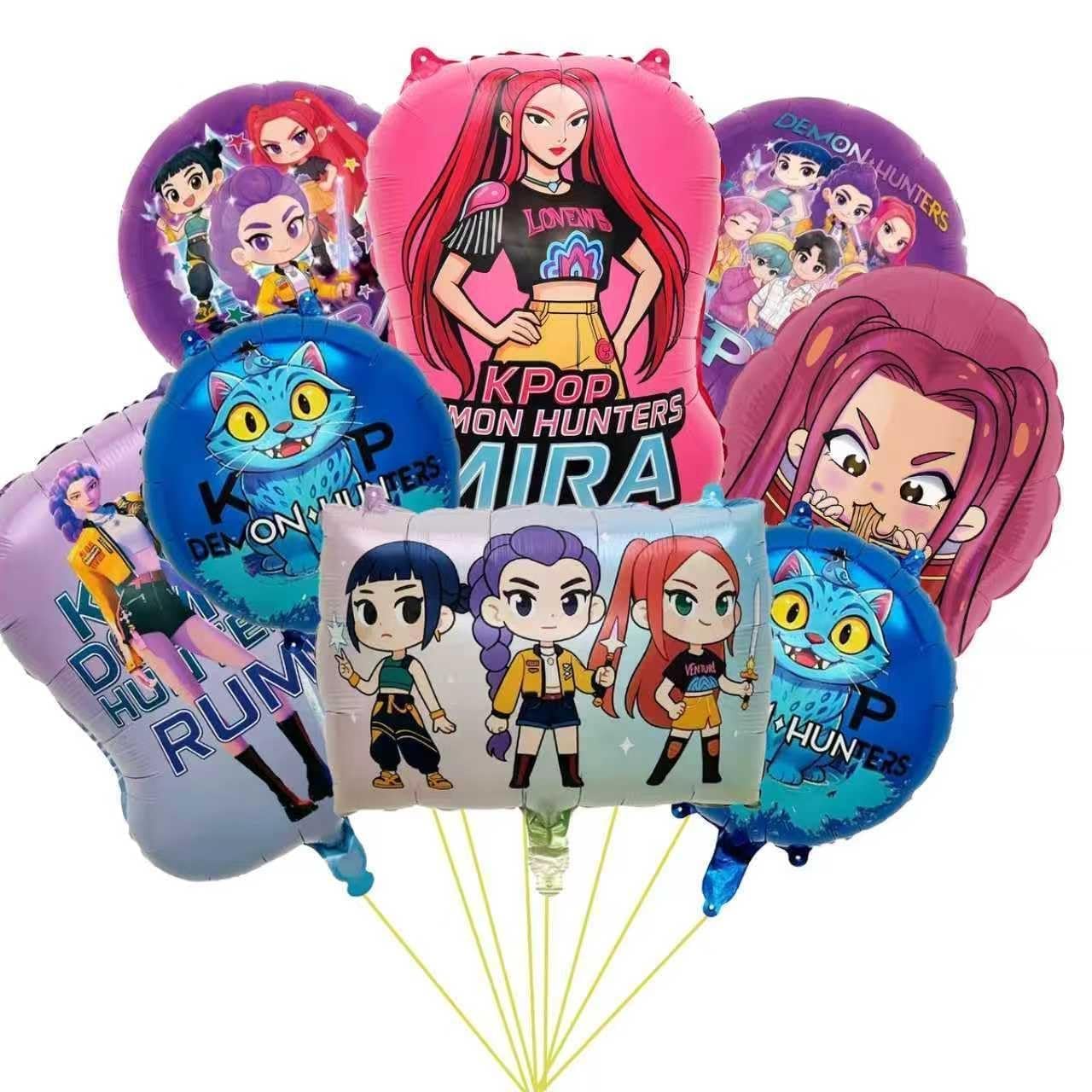 Demon movie Hunters Birthday Decorations, 8PCS Foil Balloons for - Product Imagery