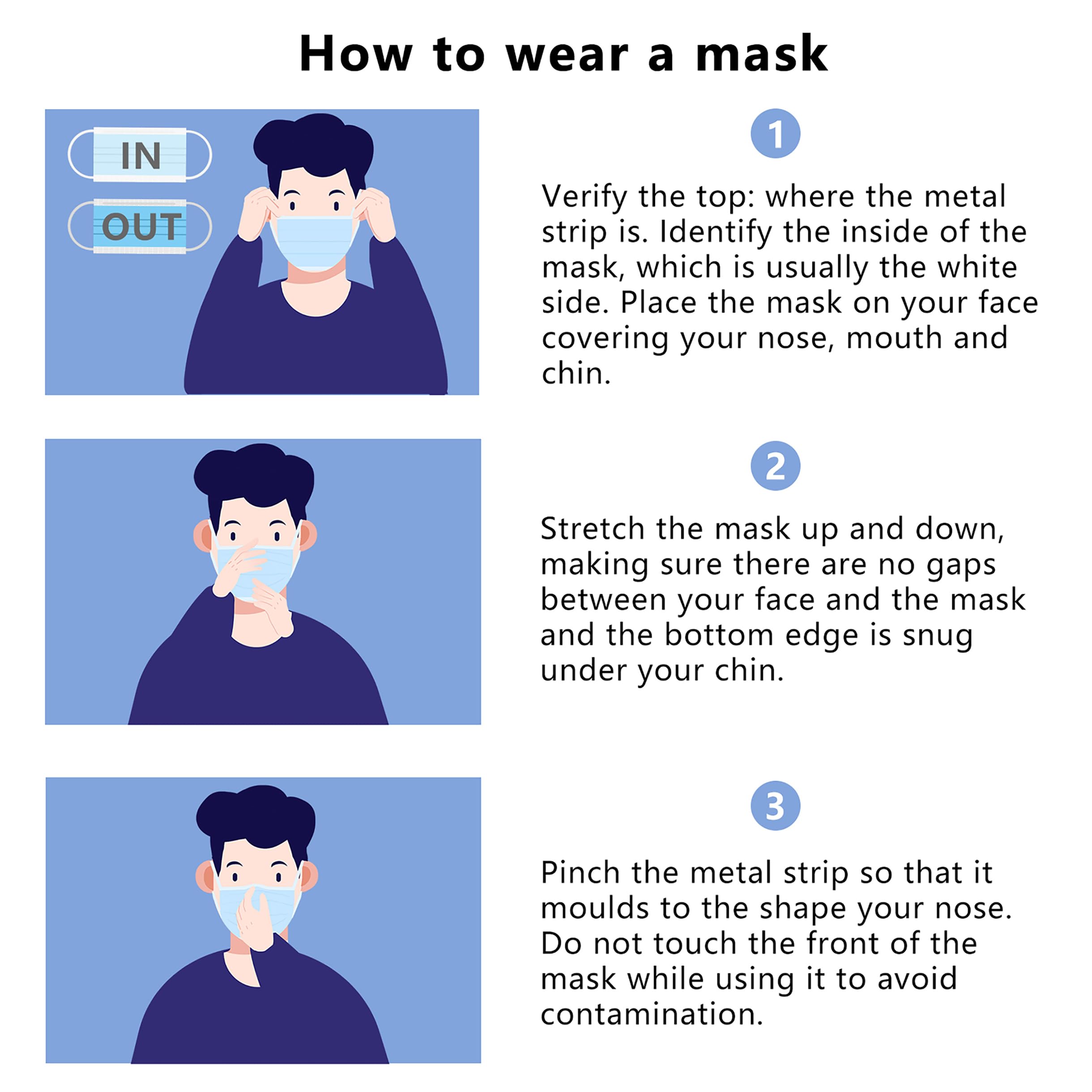 Borje White Disposable Face Masks 100 Pcs White Face Mask 3 Ply P - Borje Official Product View 8