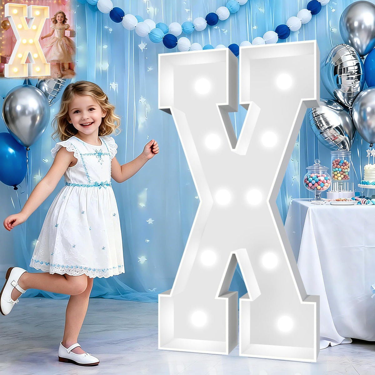 3 FT Marquee Letters Light Up Letter X Cool White and Warm - Pooqla Official Imagery - 2