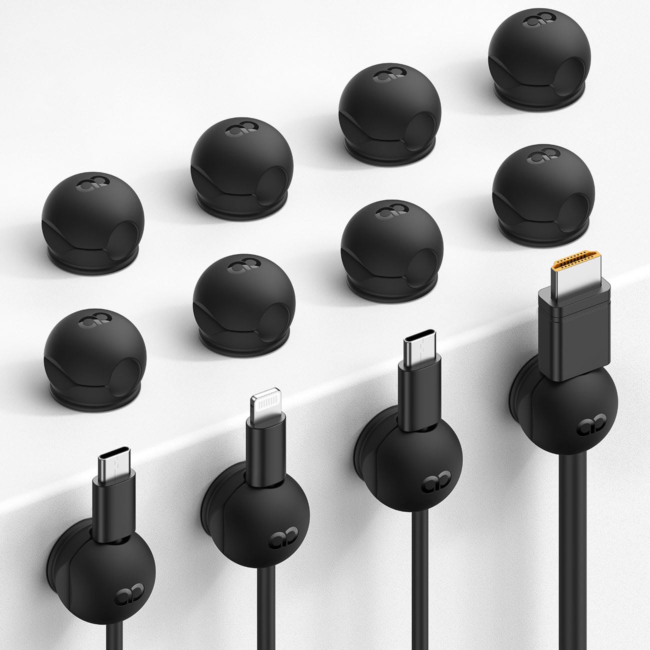 Lamicall 6 Pack Rotatable Cord Organizer, 1s Lock Spring Cable Holder Clips - Lamicall Official Product View 8