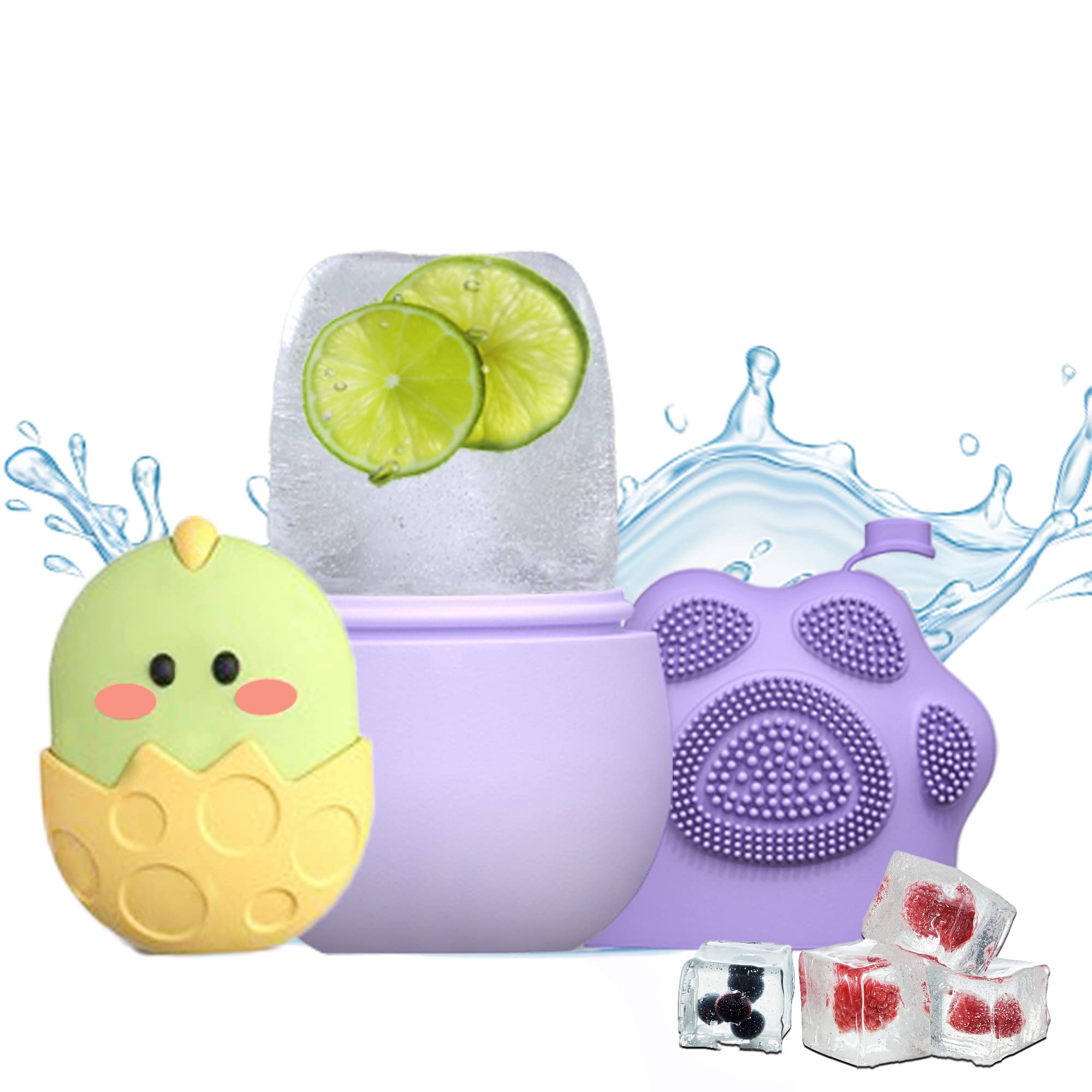 Ice Roller for Face Facial Beauty Mini Ice Roller for Eyes,Neck,Sunburn Puffiness Relief Reusable Silicone Face Ice Holder