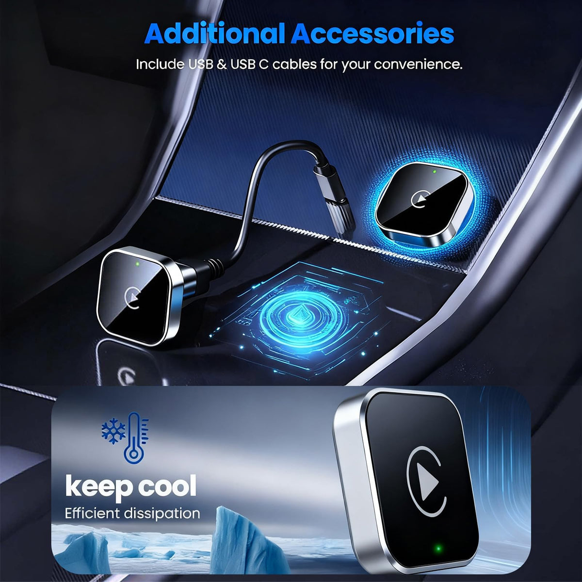 2026 Upgraded Wireless CarPlay Adapter - Yizro Official Imagery - 5