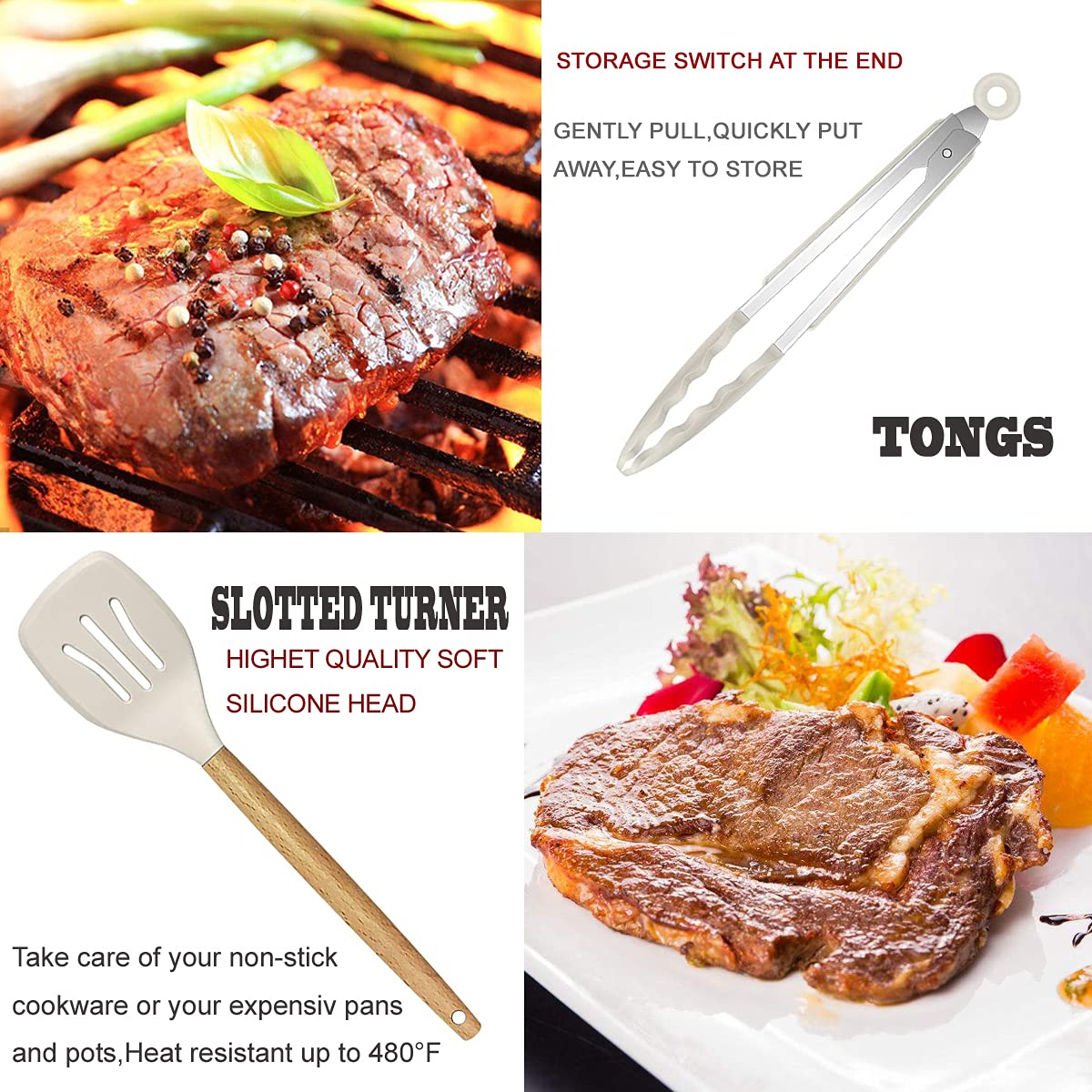 Kitchen Utensils Set 35 PCs Cooking Utensils with Grater - BESTZMWK Official Imagery - 4