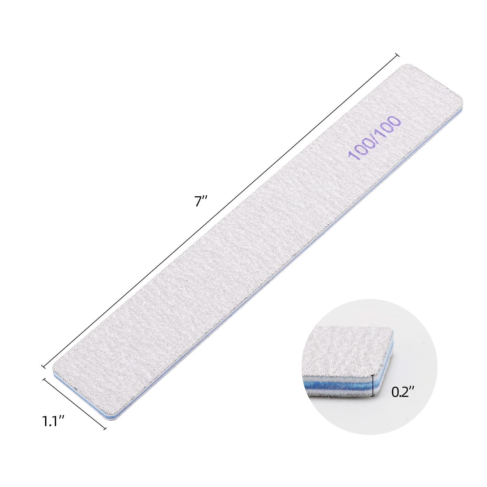 BTYMS 25 Pieces Rectangle Nail Files 100/100 Grit, Reusable Nail - BTYMS Official Product View 2