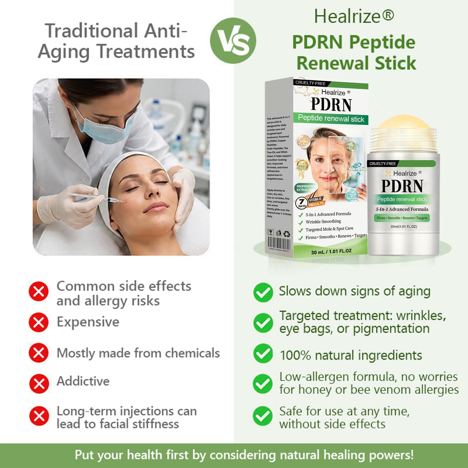 Healrize PDRN Peptide Renewal Stick, Anti-Aging Targeted Spot - Rolimey