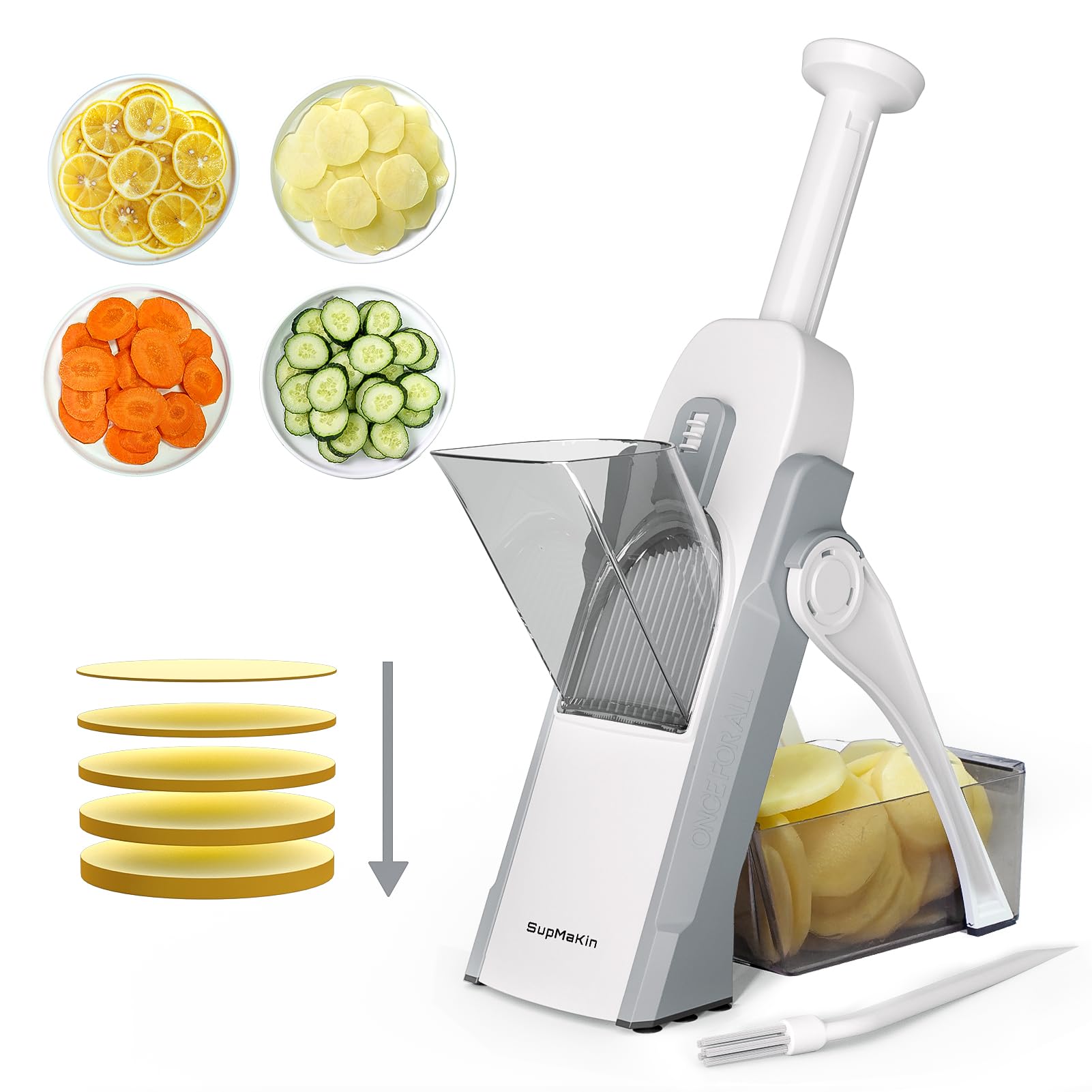 SupMaKin Safe Mandoline Slicer for Kitchen,Adjustable Potato Slic by SupMaKin - Angle View 1