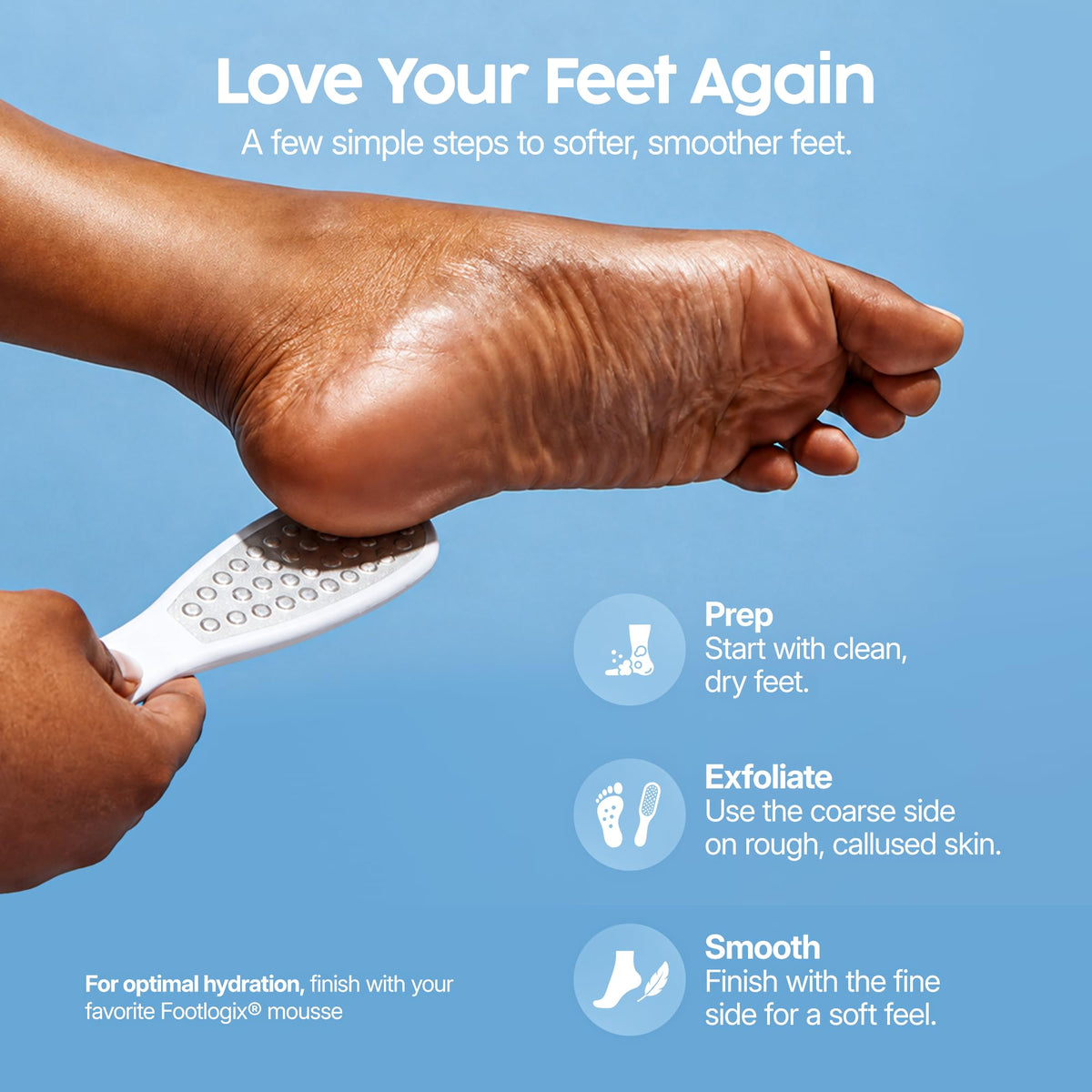 Footlogix Double Sided Stainless Steel Foot File with - FOOTLOGIX Official Imagery - 7