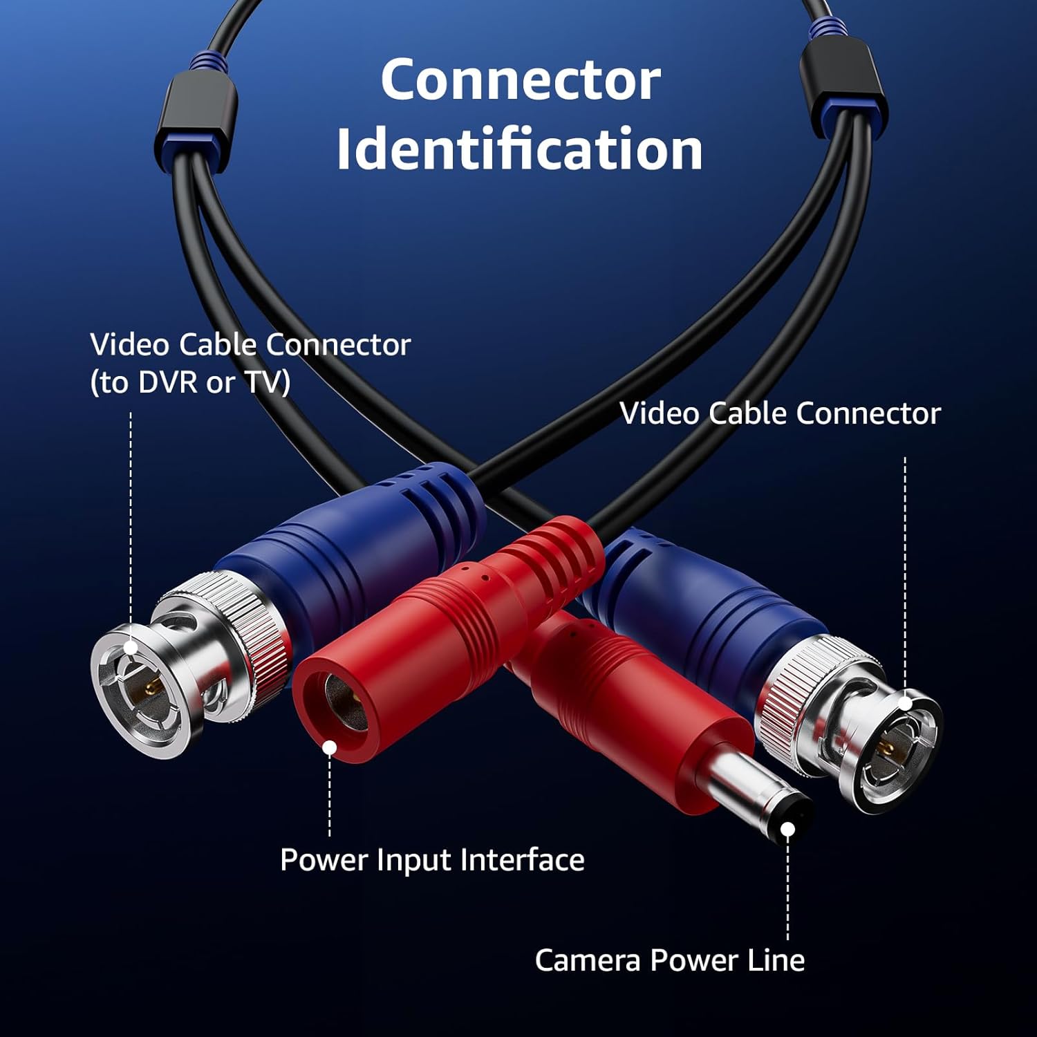 ANNKE 4-pack 30M BNC extension cables for surveillance cameras, all-in-one video power cables for security systems